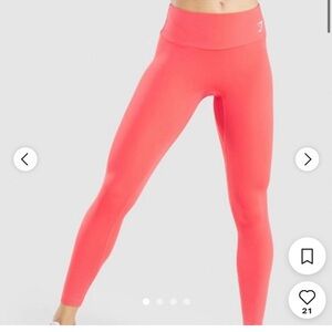 Bright Coral High-Waisted Leggings